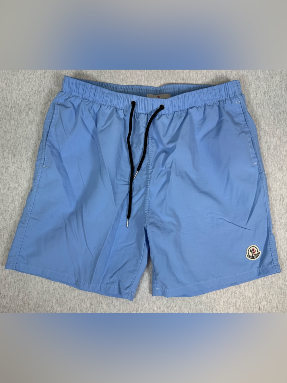 Moncler Logo Appliqué Shell Swim Shorts Light Blue - Men’s Medium